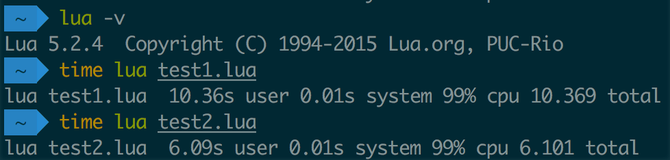 Lua 5.2 测试结果
